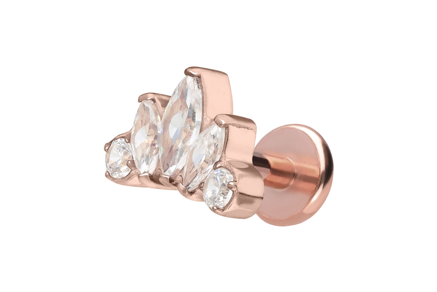 Titan Labret Piercing mit Push Fit LOTUSBLÜTE